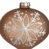 Intratuin kerstbal Tirna bruin / wit ui D 10 cm