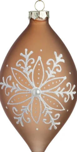 Intratuin kerstbal Tirna bruin / wit D 8 H 15 cm