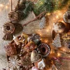 Intratuin kerstbal Tirna goud / wit D 8 cm
