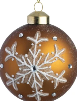 Intratuin kerstbal Tirna goud / wit D 8 cm