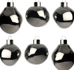 Intratuin kerstbal Trim antraciet glans D 6 cm 6 stuks