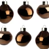 Intratuin kerstbal Trim bruin glans D 6 cm 6 stuks