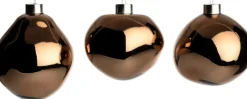Intratuin kerstbal Trim bruin glans D 10 cm 3 stuks