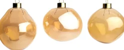 Intratuin kerstbal Trim oranje glans D 10 cm 3 stuks