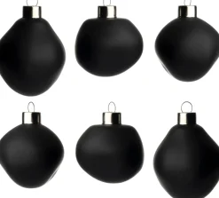 Intratuin kerstbal Trim zwart mat D 6 cm 6 stuks