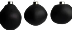 Intratuin kerstbal Trim zwart mat D 10 cm 3 stuks