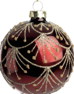 Intratuin kerstbal Turno glanzend bordeaux D 8 cm