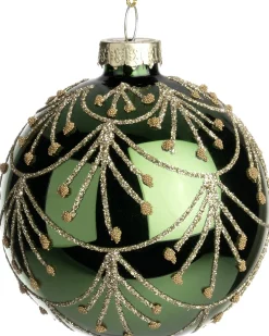 Intratuin kerstbal Turno glanzend groen D 8 cm