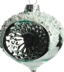 Intratuin kerstbal ui-vorm Troyes blauw D 8 cm
