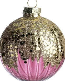 Intratuin kerstbal Wallace paars / transparant D 8 cm