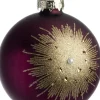 Intratuin kerstbal Wallace paars bloem D 8 cm