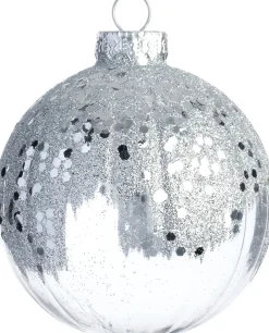 Intratuin kerstbal Wallace zilver / transparant D 8 cm