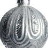 Intratuin kerstbal Wallace zilver reliëf D 8 cm