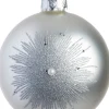 Intratuin kerstbal Wallace zilver bloem D 8 cm