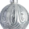 Intratuin kerstbal Wallace zilver reliëf D 10 cm
