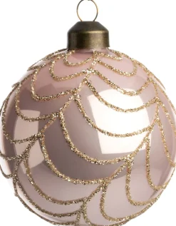 Intratuin kerstbal Ypres glanzend roze D 8 cm