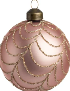 Intratuin kerstbal Ypres mat roze D 8 cm