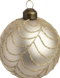 Intratuin kerstbal Ypres mat wit D 8 cm