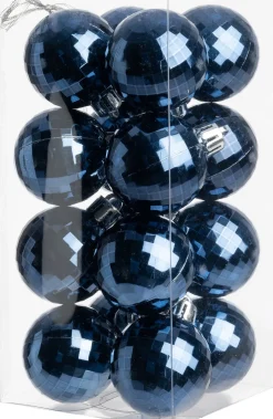 Intratuin kerstbal Zari blauw D 4 cm 16 stuks