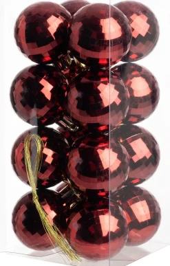 Intratuin kerstbal Zari bordeaux D 4 cm 16 stuks