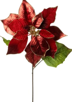 Intratuin kerstbloem kerstster met glitter rood 52 cm