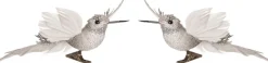 Intratuin kerstclip Avia kolibri zilver 16,5 x 8,9 x 5,5 cm 2 stuks