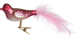 Intratuin kerstclip Bira vogel roze 15 x 8 x 5 cm 2 stuks