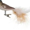 Intratuin kerstclip Bira vogel bruin / wit 15 x 8 x 5 cm 2 stuks