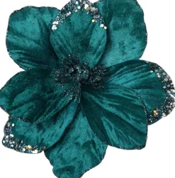 Intratuin kerstclip Bloda bloem groen D 16 H 16 cm