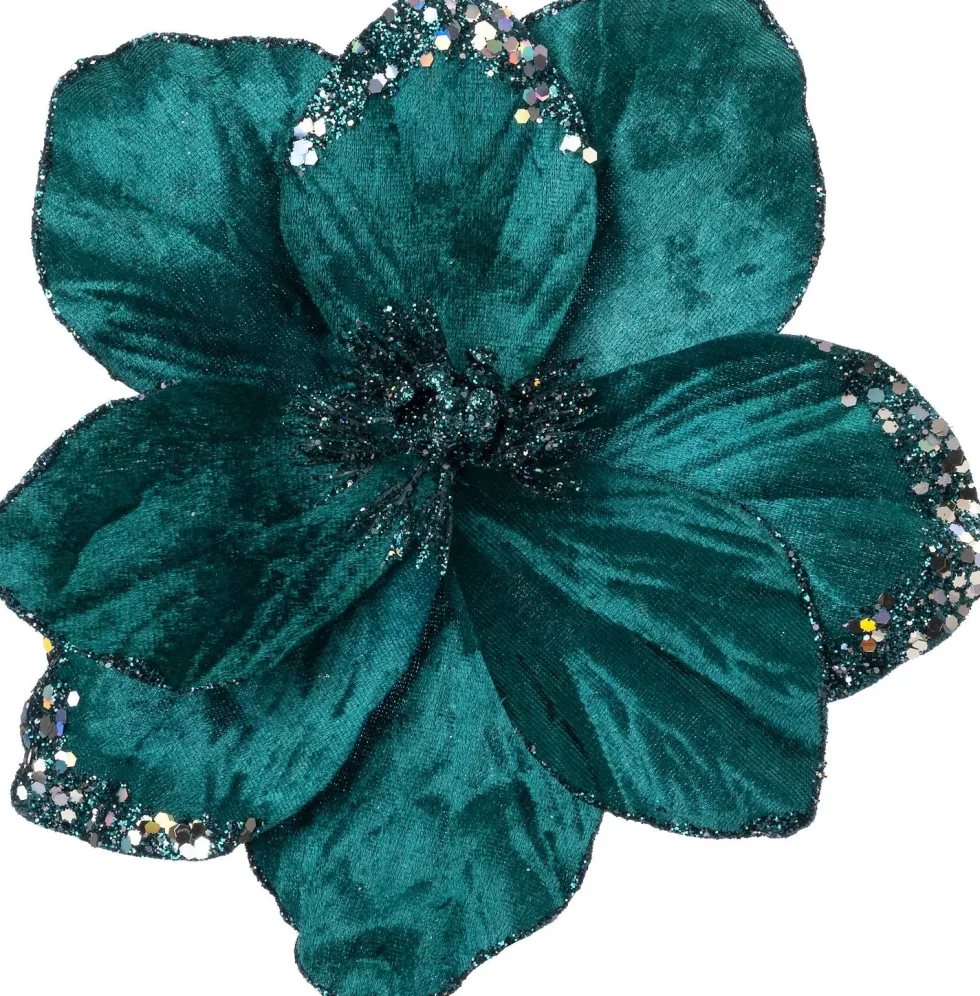Intratuin kerstclip Bloda bloem groen D 16 H 16 cm