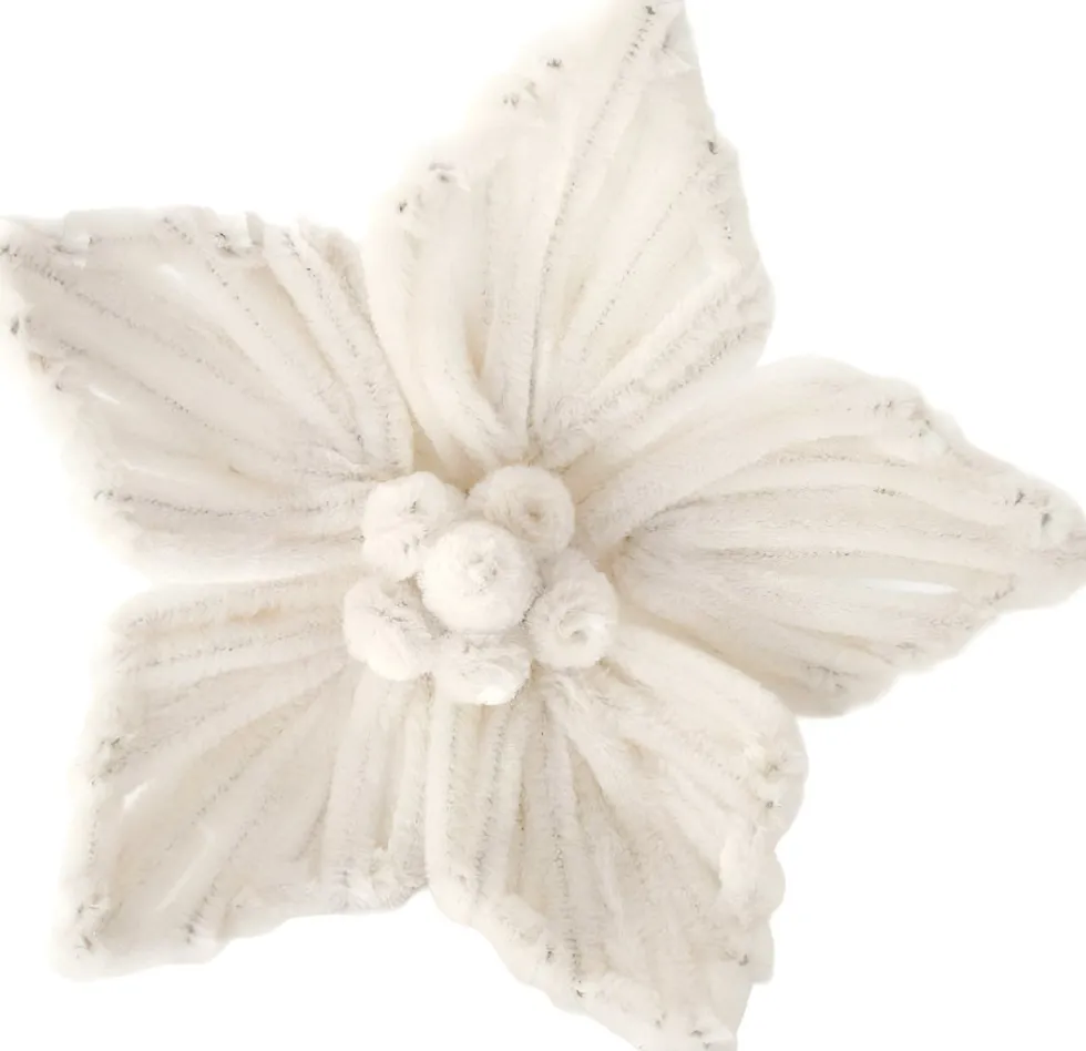 Intratuin kerstclip bloem beige D 12 H 11 cm