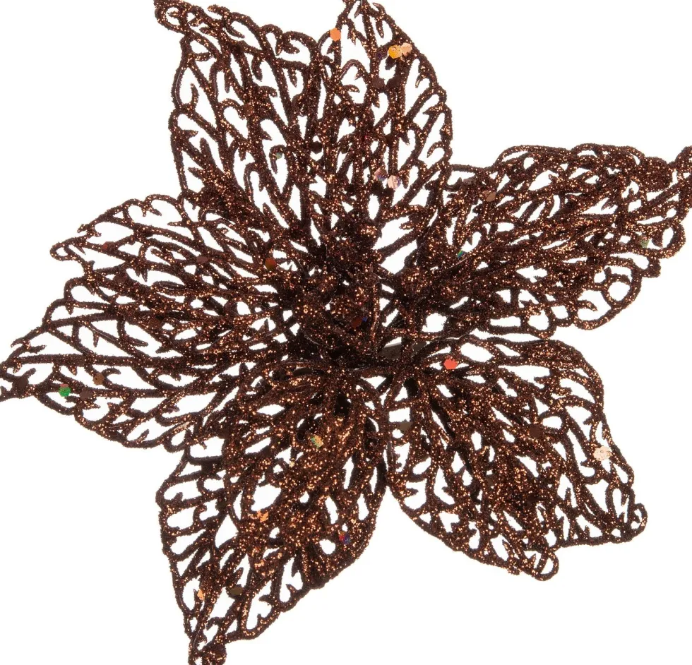 Intratuin kerstclip bloem bruin D 20 H 5 cm