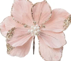 Intratuin kerstclip bloem roze D 16 H 20 cm