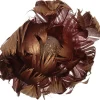 Intratuin kerstclip bloem van veren goud D 10 H 7 cm