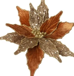 Intratuin kerstclip bloem Velvet bruin 15 x 0,5 x 25 cm