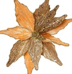 Intratuin kerstclip bloem Velvet oranje 15 x 0,5 x 25 cm