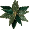 Intratuin kerstclip bloem Velvet groen 15 x 0,5 x 25 cm