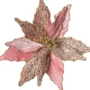 Intratuin kerstclip bloem Velvet roze 15 x 0,5 x 25 cm