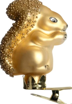 Intratuin kerstclip eekhoorn goud 4 x 3 x 6,6 cm