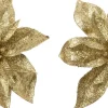 Intratuin kerstclip Fleir bloem goud D 14 cm 2 stuks