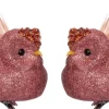 Intratuin kerstclip Hibou uil roze 12,7 x 9 x 5 cm 2 stuks