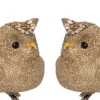 Intratuin kerstclip Hibou uil beige 12,7 x 9 x 5 cm 2 stuks