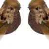 Intratuin kerstclip Joze vogel bruin 13 x 4 x 5 cm 2 stuks