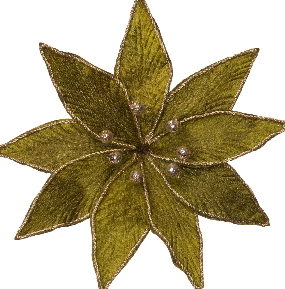 Intratuin kerstclip kerstroos groen D 20 cm