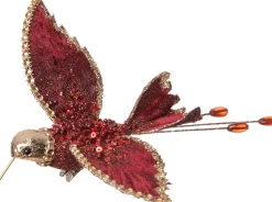Intratuin kerstclip kolibri rood 19 x 16 x 3 cm