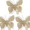 Intratuin kerstclip Laurie vlinder beige 10 x 10 cm 3 stuks