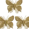 Intratuin kerstclip Laurie vlinder goud 10 x 10 cm 3 stuks