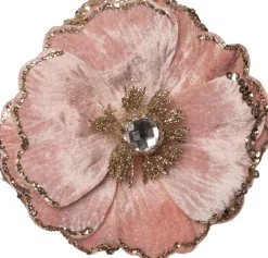 Intratuin kerstclip Lies bloem roze D 14 cm