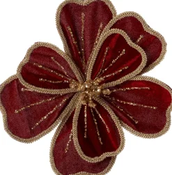 Intratuin kerstclip Lies bloem rood D 18 H 2 cm