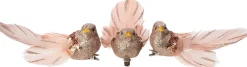 Intratuin kerstclip Liroy vogel roze 12,7 x 5 x 4 cm 3 stuks